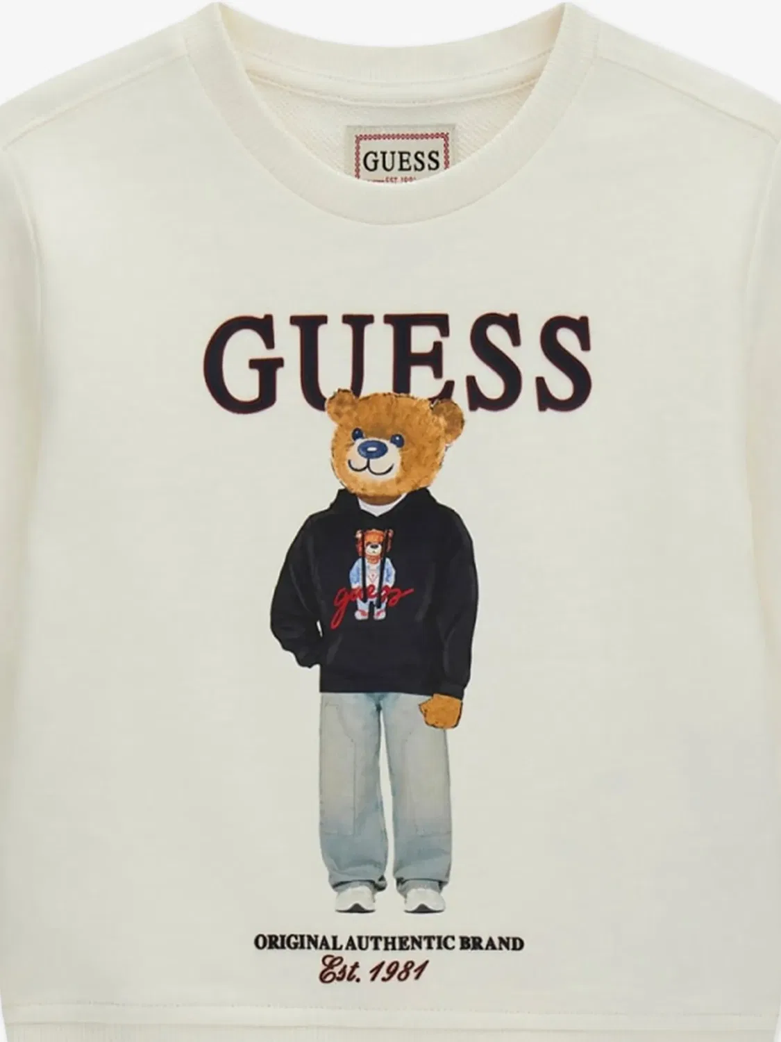 Свитер с принтом и логотипом Guess Kids, нейтральные цвета — фото 4