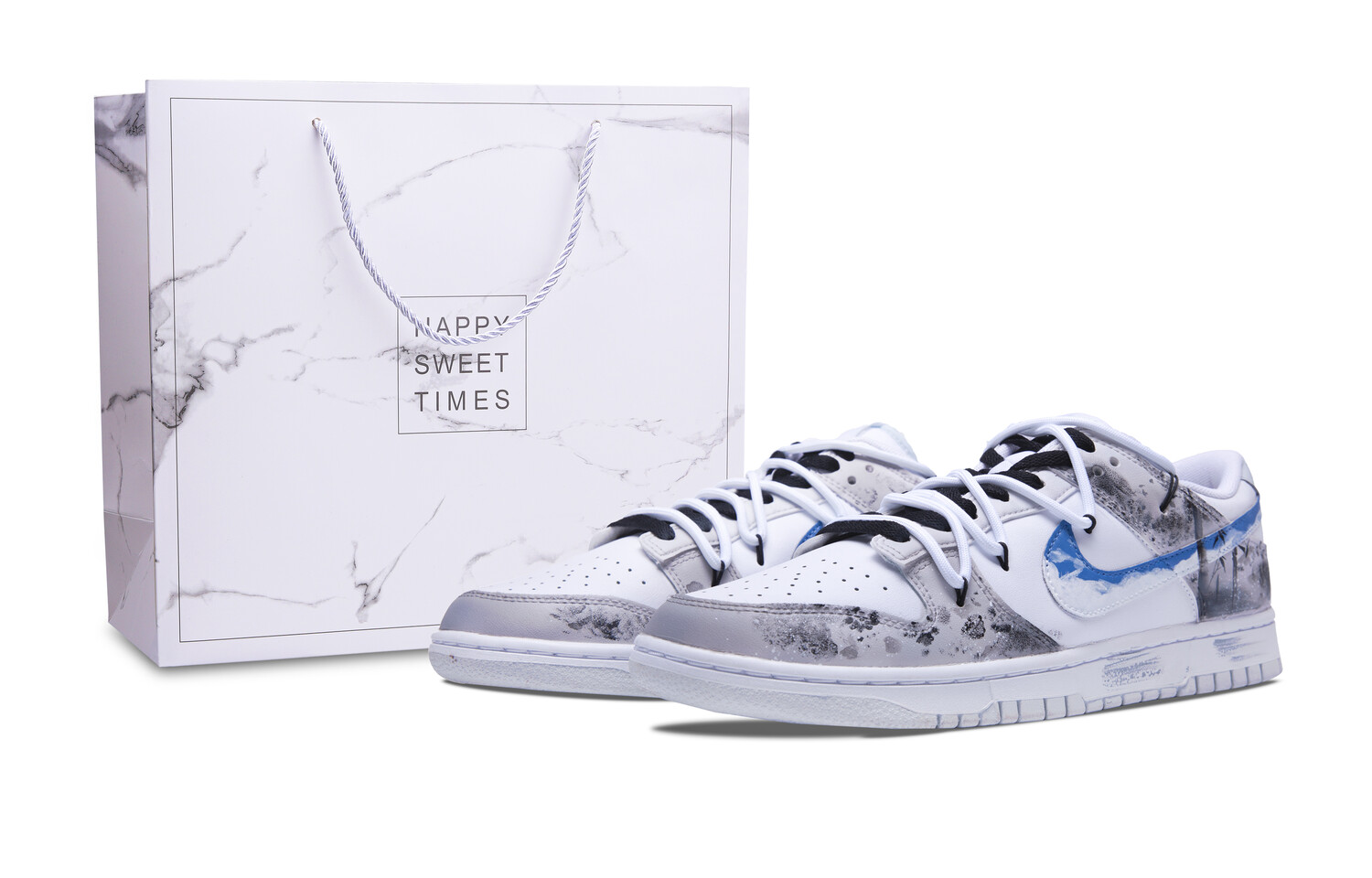 

Кроссовки Nike Dunk Skateboarding Shoes Women's Low-top White, светло-серый