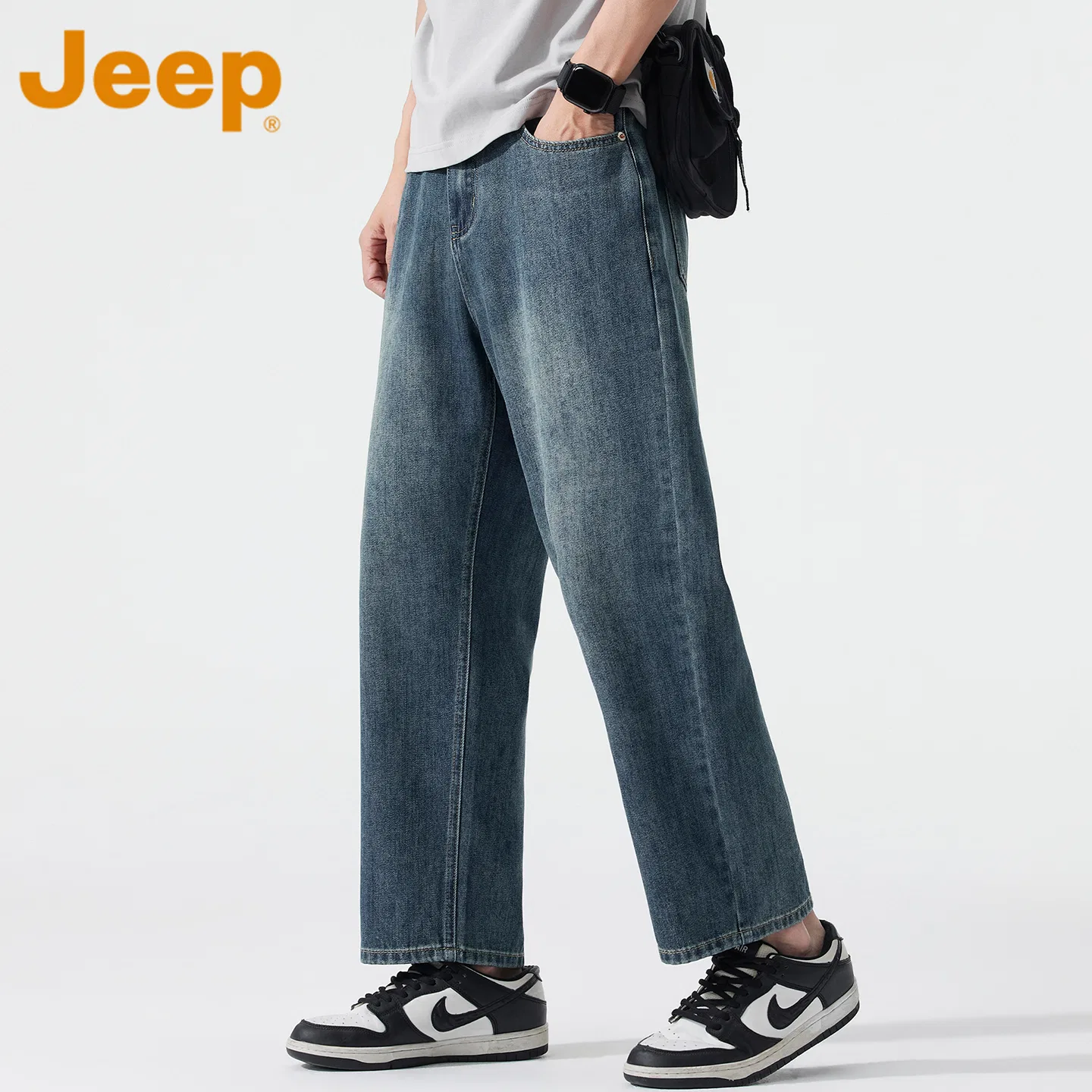 Детские джинсы прямого кроя из тонкого денима Jeep, Blue — фото 4