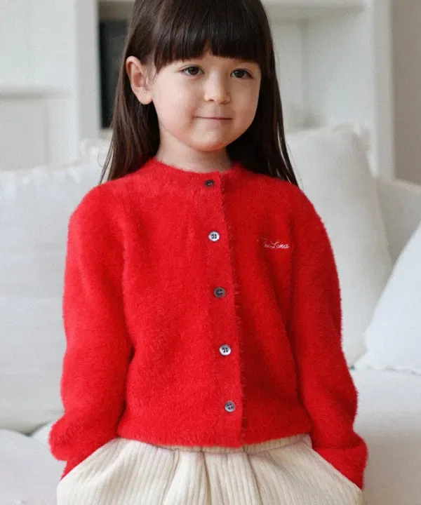 Кардиган детский из ангоры, The Loha, красный