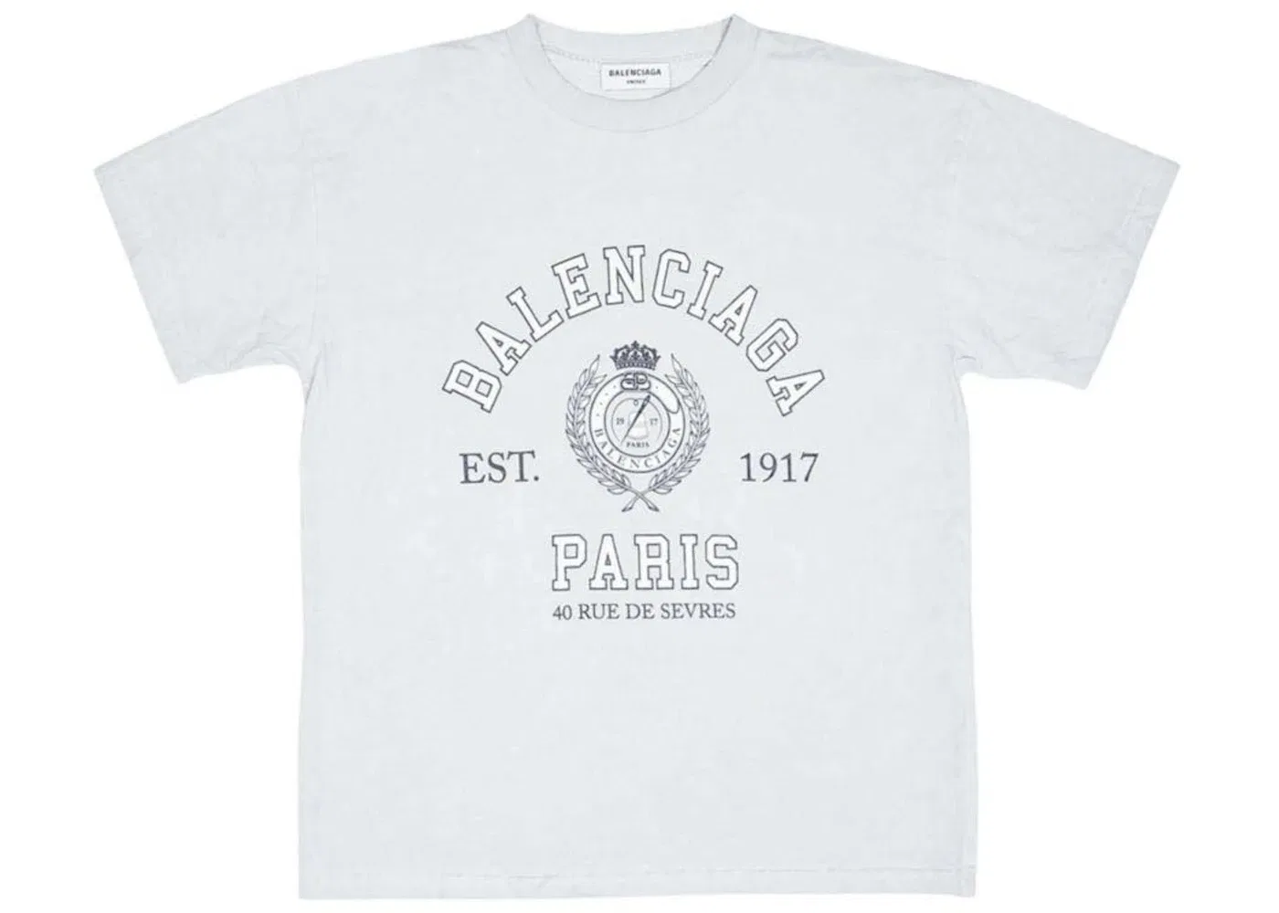 Женская футболка с принтом College 1917 Balenciaga, White