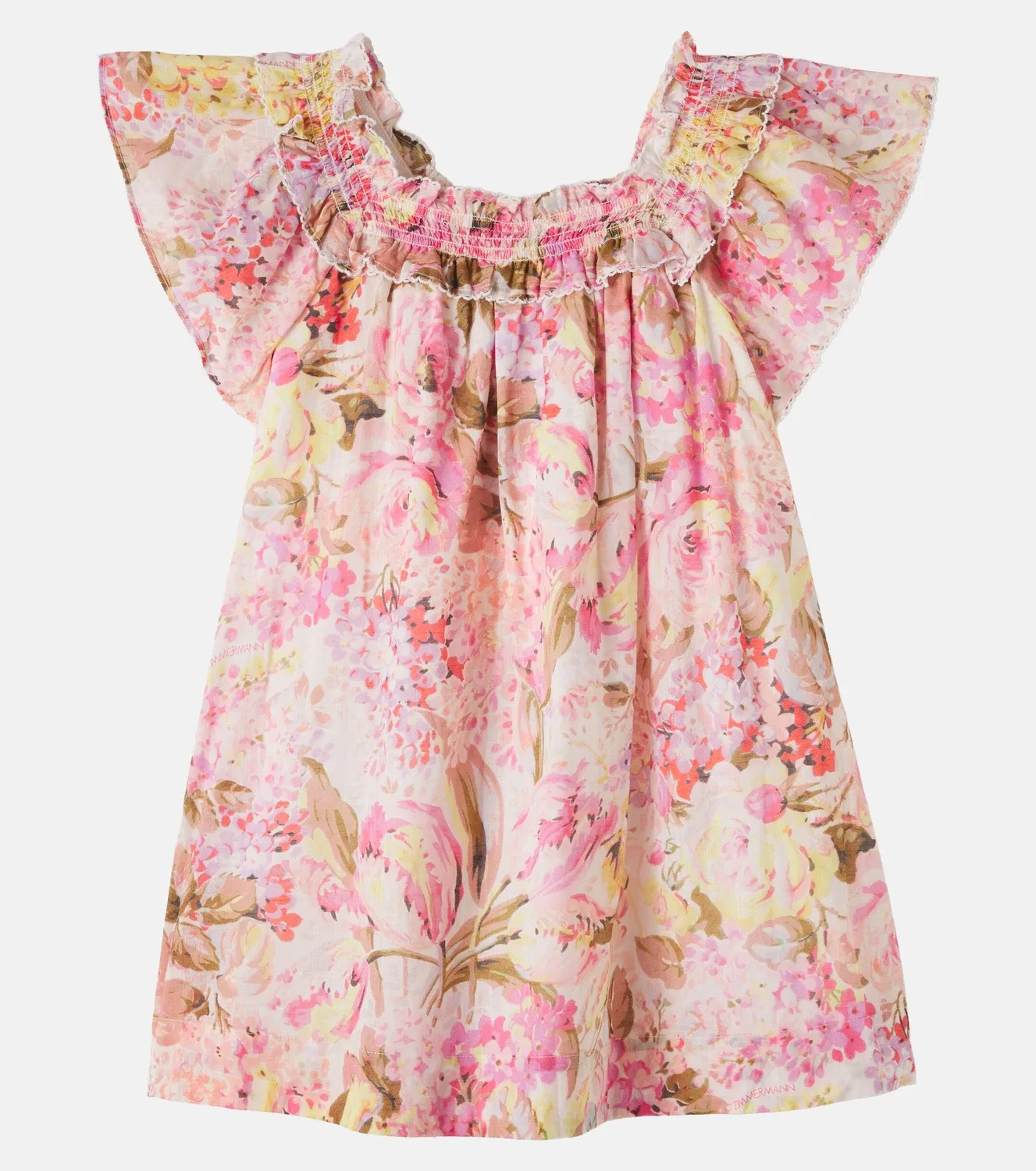 Платье с цветочным принтом Zimmermann Kids, мультиколор — фото 3