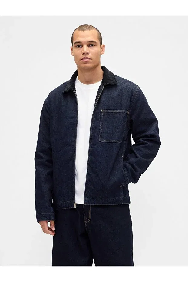 Мужская джинсовая куртка с длинным рукавом Gap, Blue-000