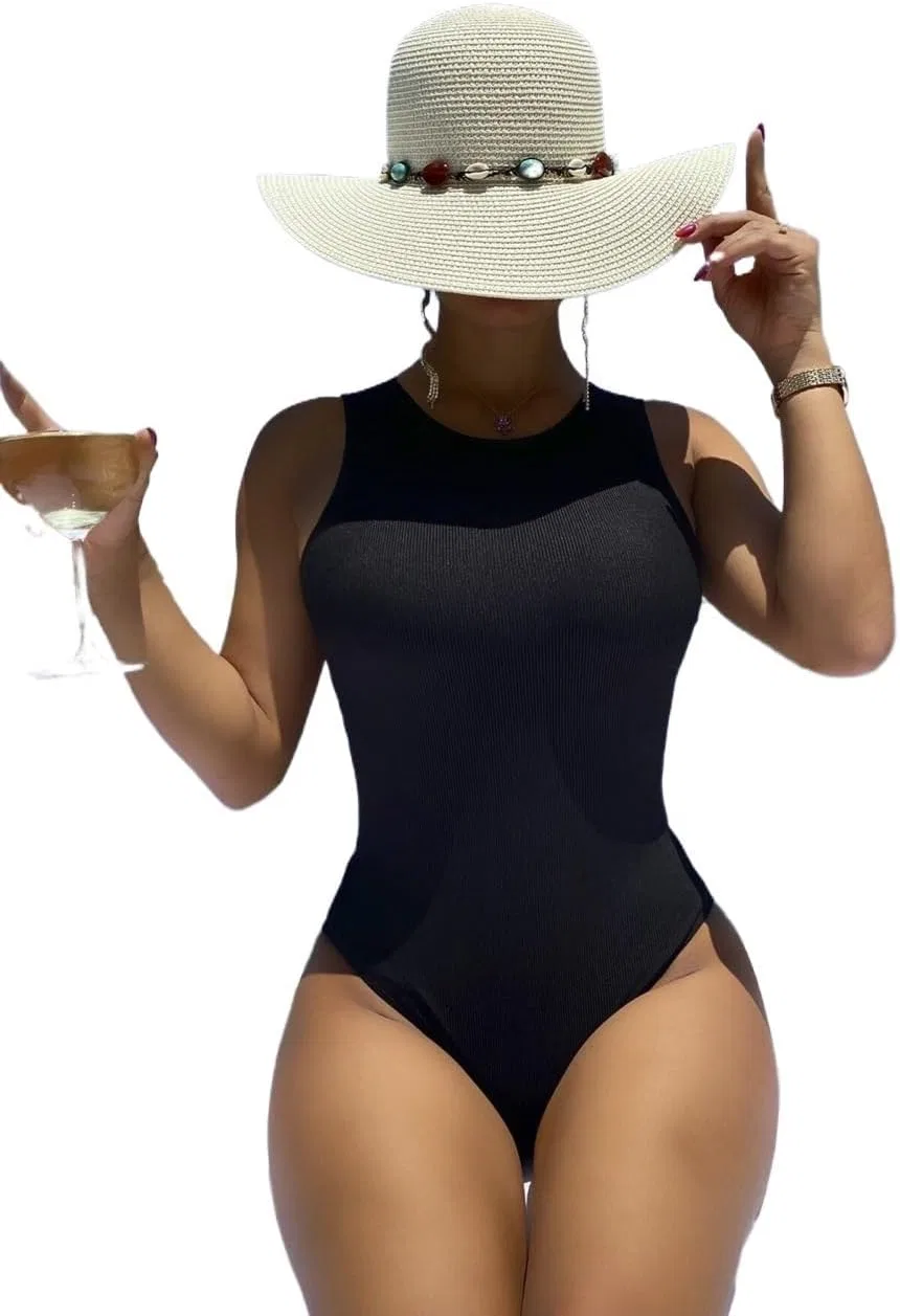 Женский монокини с вырезами и узлом, Cutout Backless One Piece Swimsuit, Black