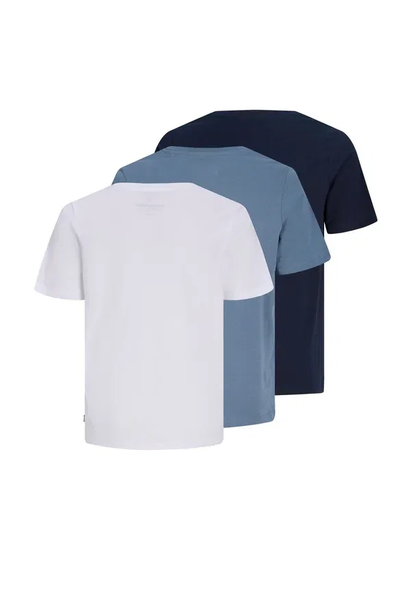 Комплект из 3 детских базовых футболок Jack & Jones Junior, белый/синий/синий — фото 2