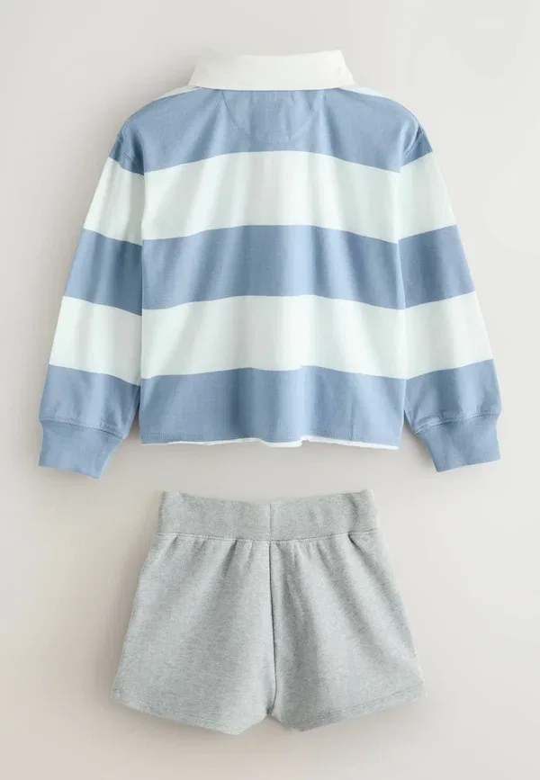 Комплект из футболки и шорт, хлопок Superdry & Co blue white, белый/синий — фото 4