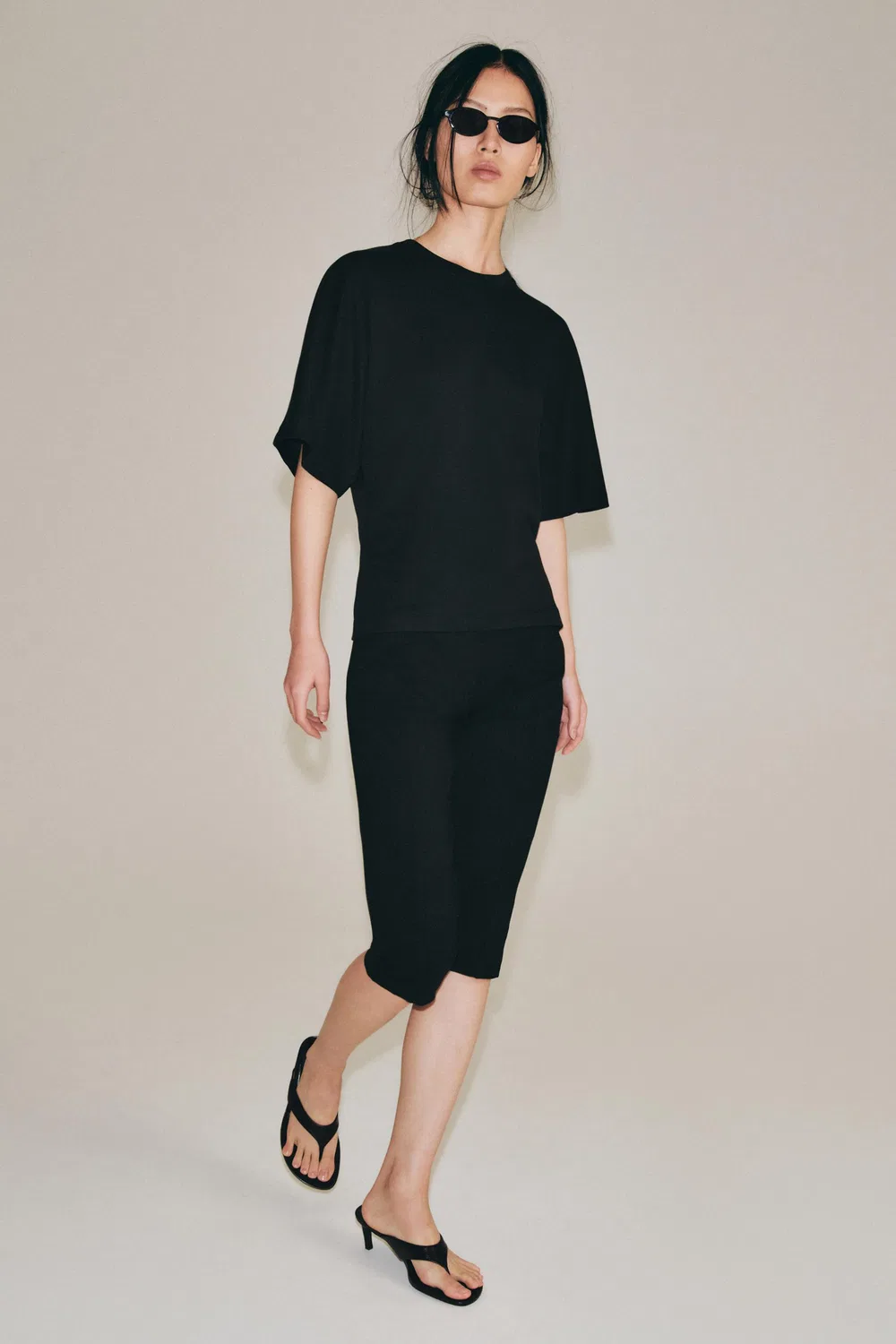 Футболка SUPIMA приталенного кроя ZARA, Black — фото 2