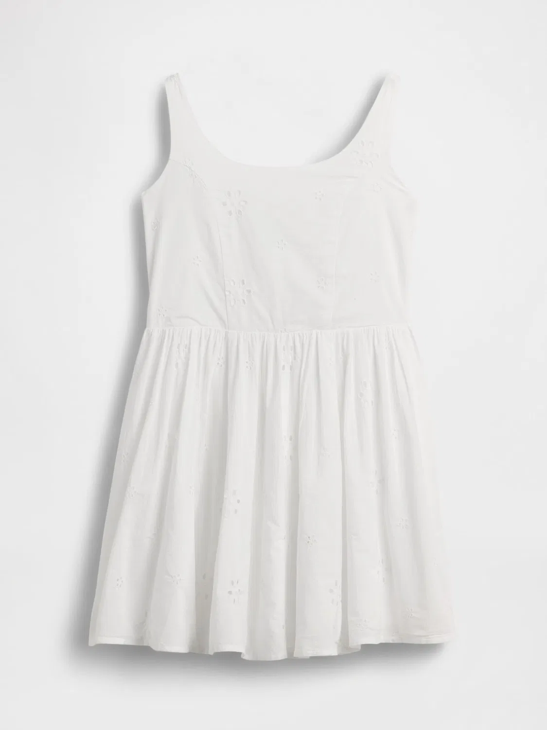 Платье с вышивкой Gap White Eyelet, белое — фото 3