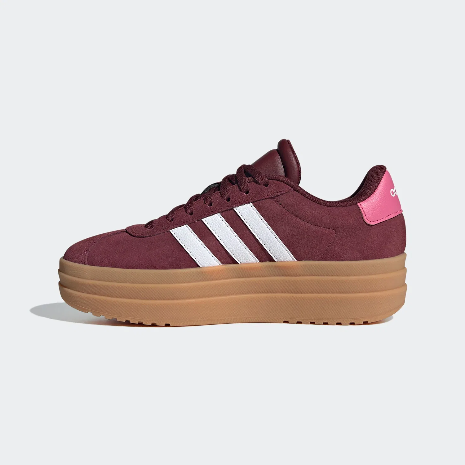 Детские кроссовки на платформе Adidas Sportswear, Shadow Red/White/Pink Fusion — фото 3