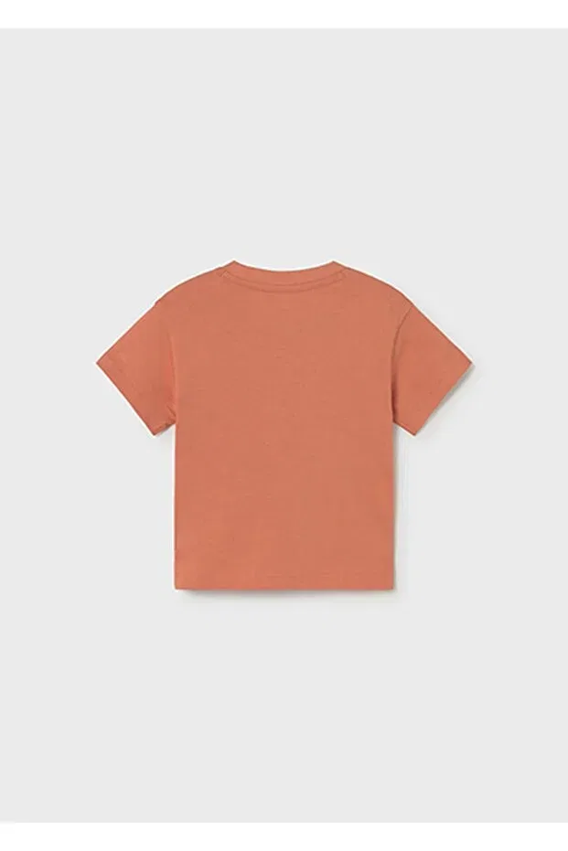 Детская футболка для мальчиков с принтом Summer baby boy printed t-shirt Mayoral, Orange — фото 2