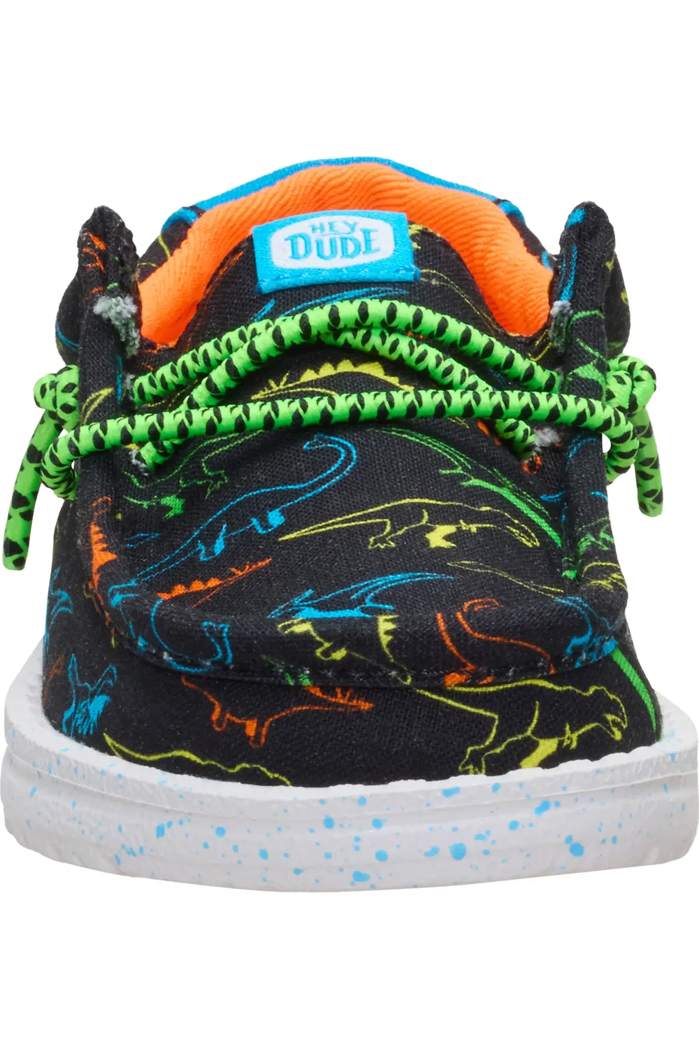Детские слипоны чукка на мягкой подошве Wally Dinoworld Hey Dude, Black/Neon Multi — фото 3