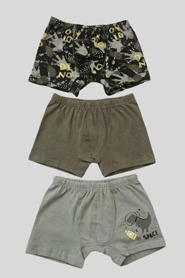 Детские боксеры для мальчиков с принтом 3-комплект Basics Ww Waka Waka Kids Store, Khaki