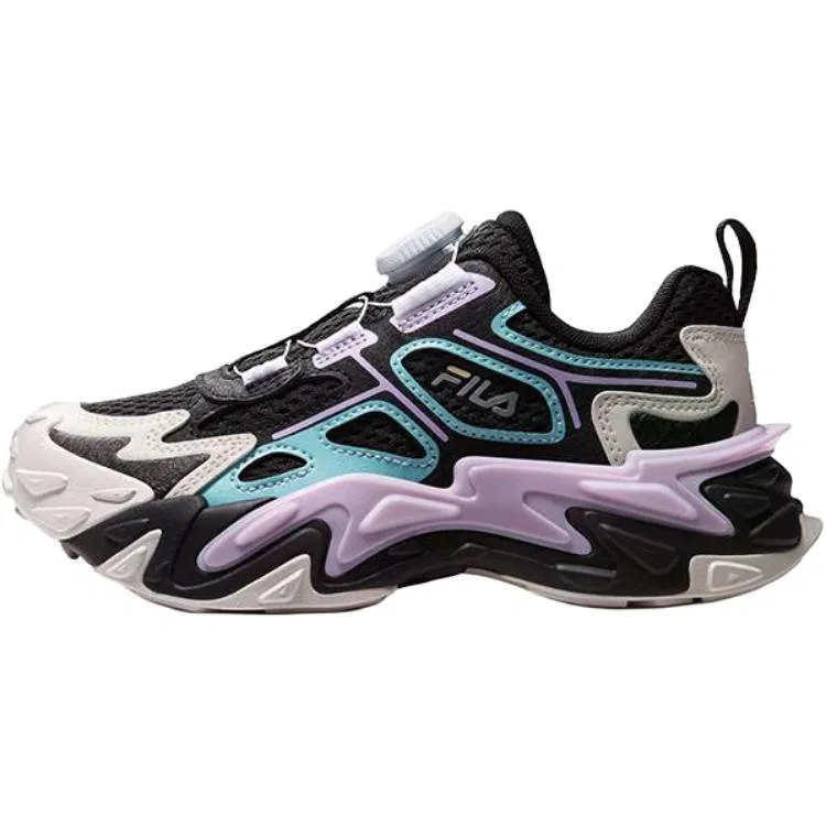 Детские уличные кроссовки из синтетики и кожзаменителя Black/Stunning Lavender Purple-BF FILA KIDS