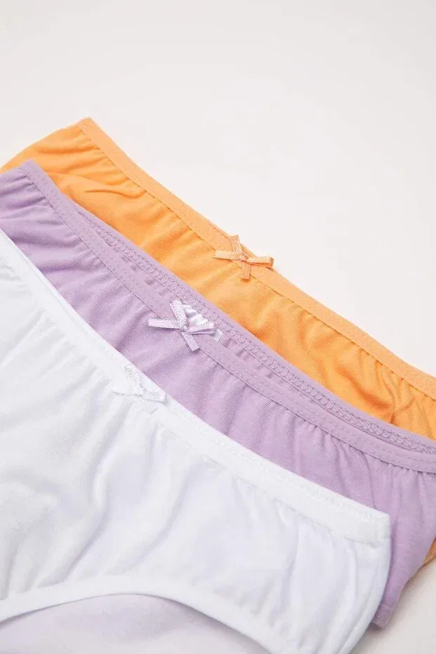 Детские трусы для девочек хлопковые набор 3 шт Slip Defacto, Purple-Pr143 — фото 4