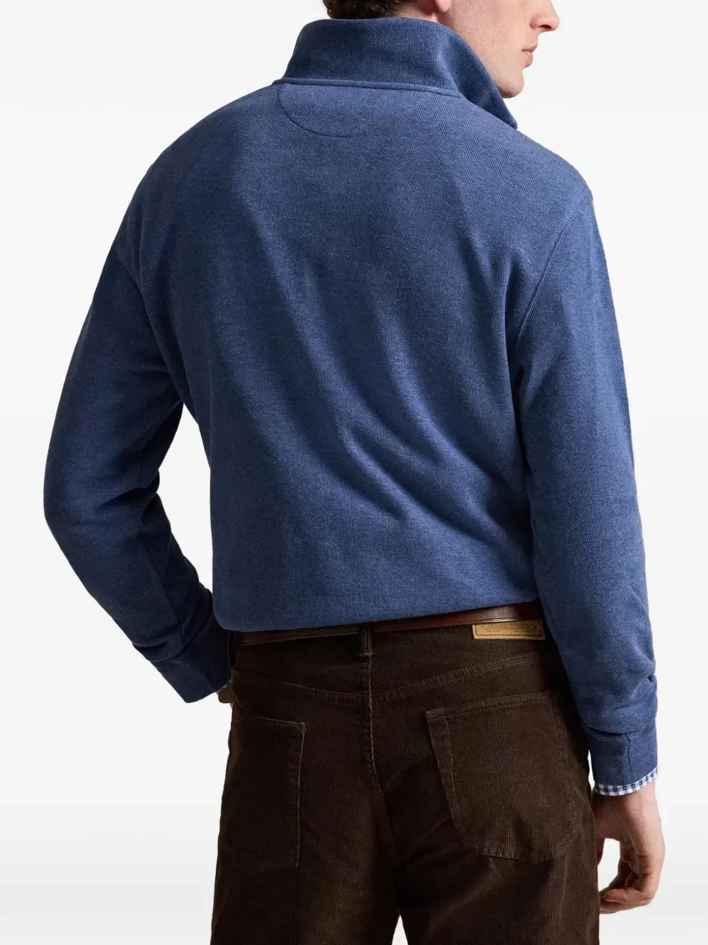 Свитер с воротником на молнии Polo Ralph Lauren, синий — фото 4
