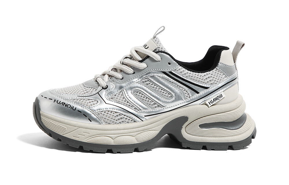 

Кроссовки HUANQIU Chunky Sneakers Women's Low-top, серебряный, Серый, Кроссовки HUANQIU Chunky Sneakers Women's Low-top, серебряный