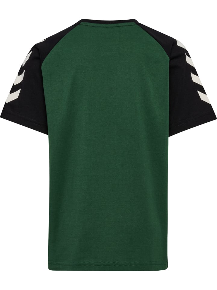 Футболка Hummel с логотипом Hmljr Kids в цвете ТЕМНО-ЗЕЛЕНЫЙ Hummel — фото 2
