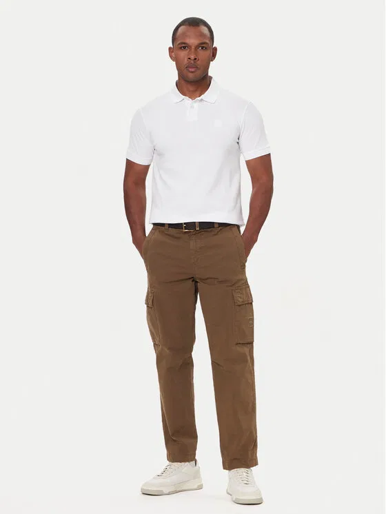 Поло slim fit Passenger Boss, белый — фото 2