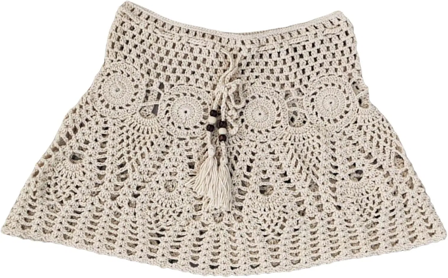 Женская пляжная юбка-накидка Crochet Beach Skirt, Beige — фото 3