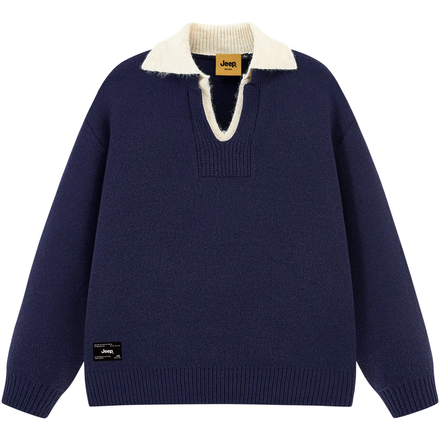 Детский свитер с лацканом Jeep Leisure Collection Knitwear, Navy Blue