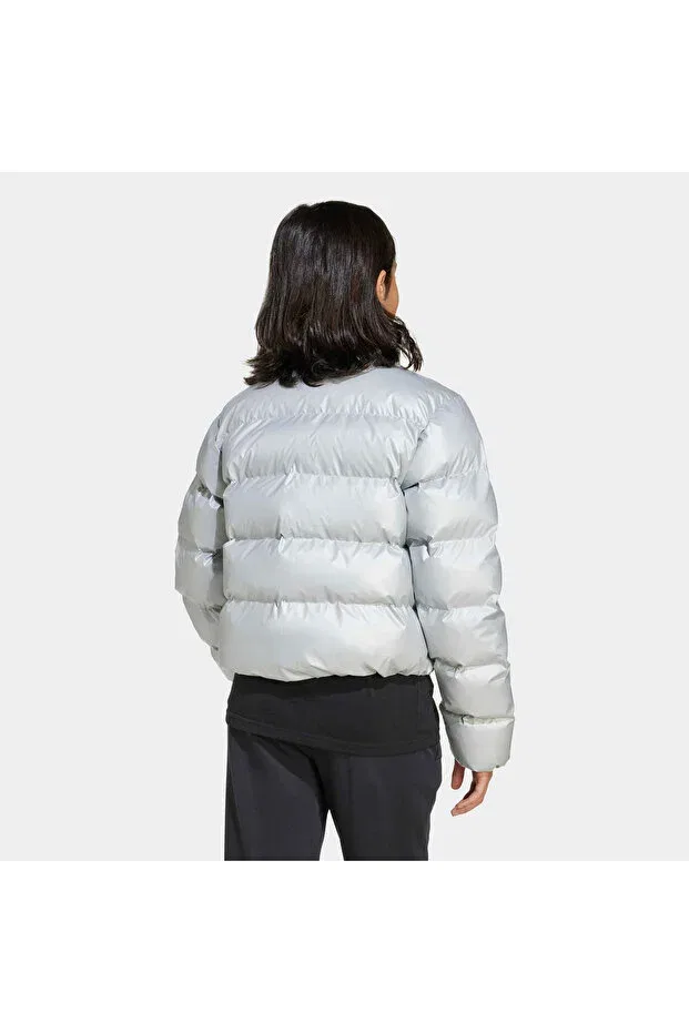 Детское зимнее пальто для девочек с принтом Synthetic Down Glam Adidas, Gray — фото 3