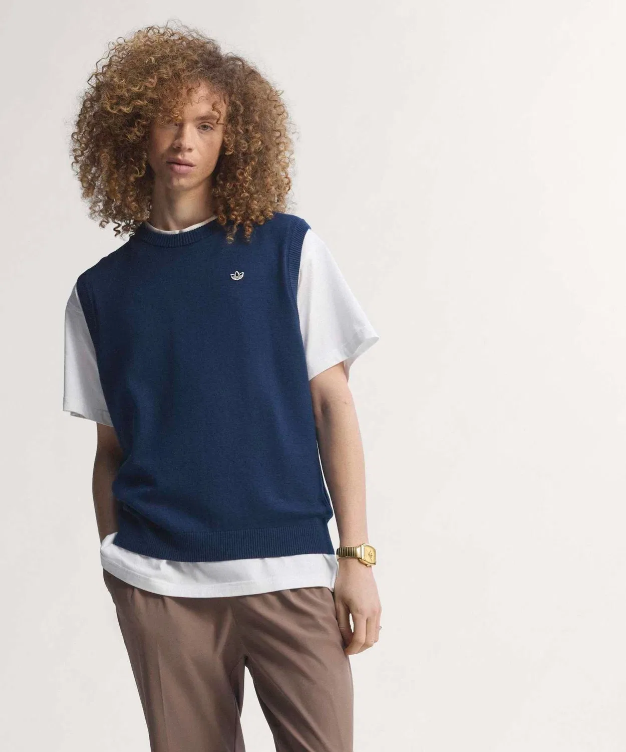 Мужской безрукавный жилет из кашемировой смеси Original Su Kashimiya Vest Adidas, Blue