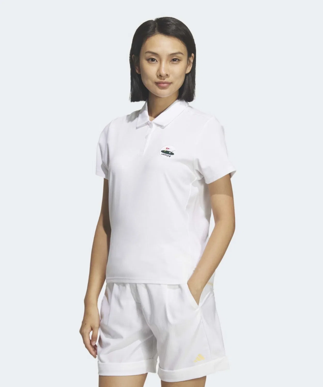 Женский поло с коротким рукавом, из пике, модель Twist Knit Adidas, White