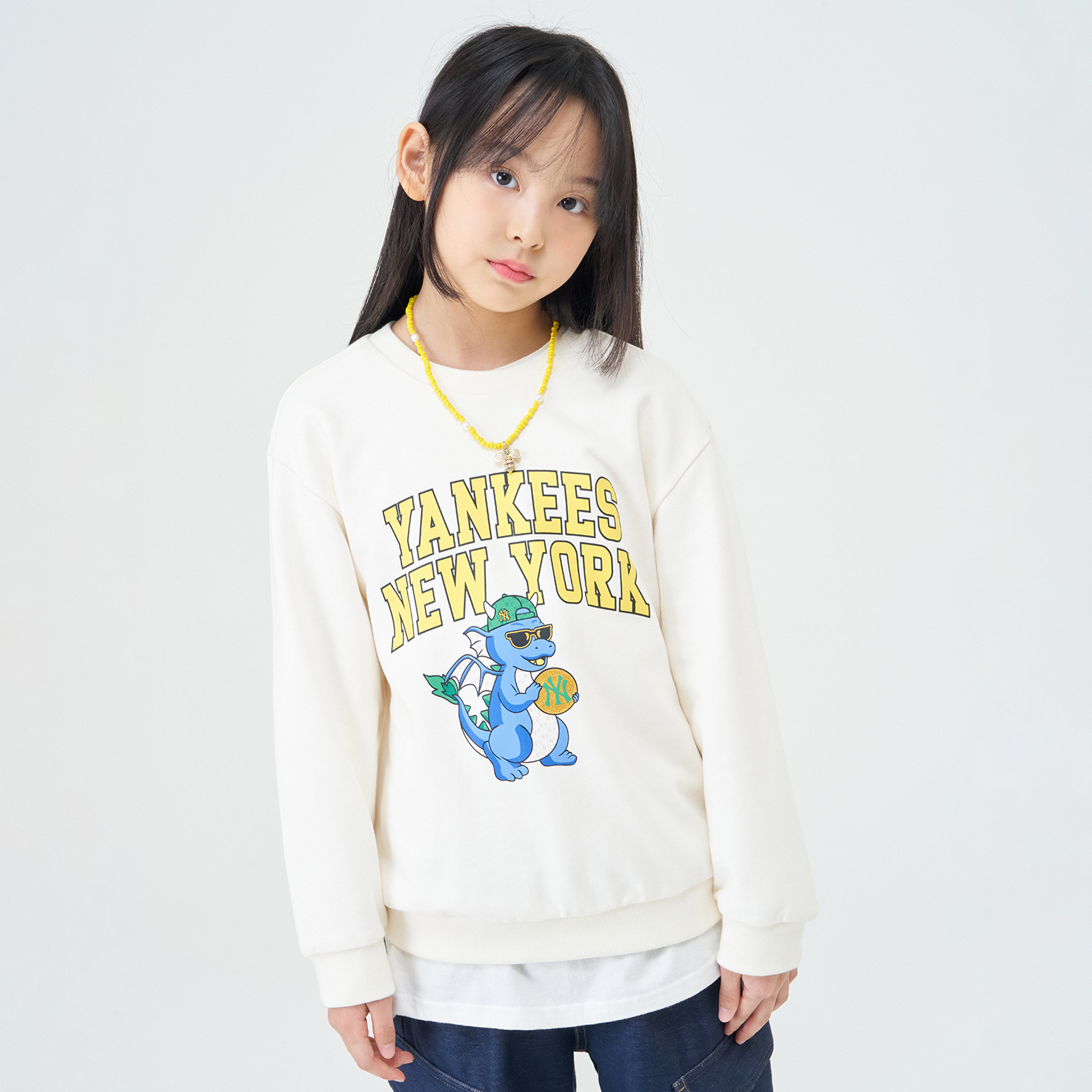 MLB Свитшот New York Yankees Year Of The Dragon Limited Edition Collection SS24 Cream детский — фото 4