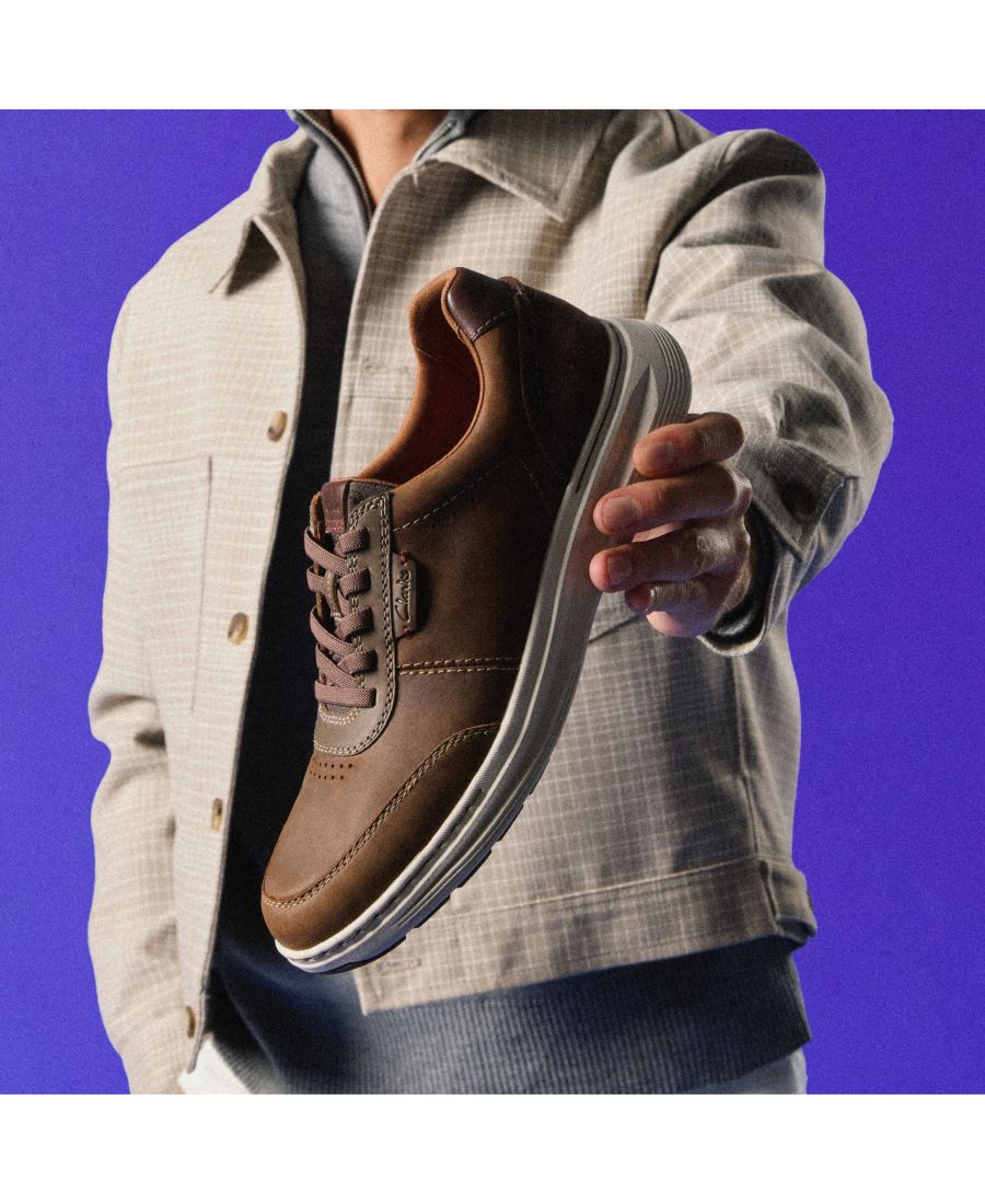 Мужские повседневные кроссовки Craftwell на шнуровке Clarks, Beeswax leather — фото 3