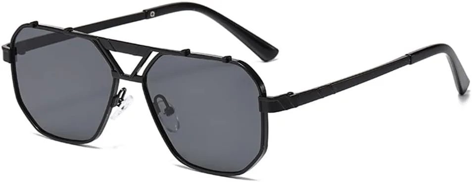 

Солнцезащитные очки с двойной перемычкой для мужчин и женщин с линзами UV400, предназначенные для вождения, езды на велосипеде и активного отдыха UYPTK, Black