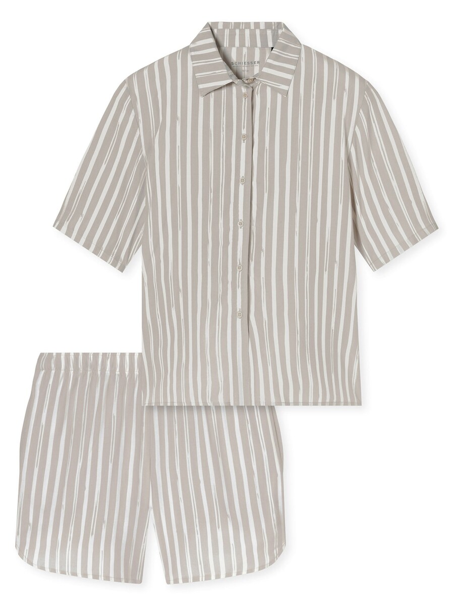 

Короткий пижамный комплект SCHIESSER Selected Premium 7/8, бежевый/белый