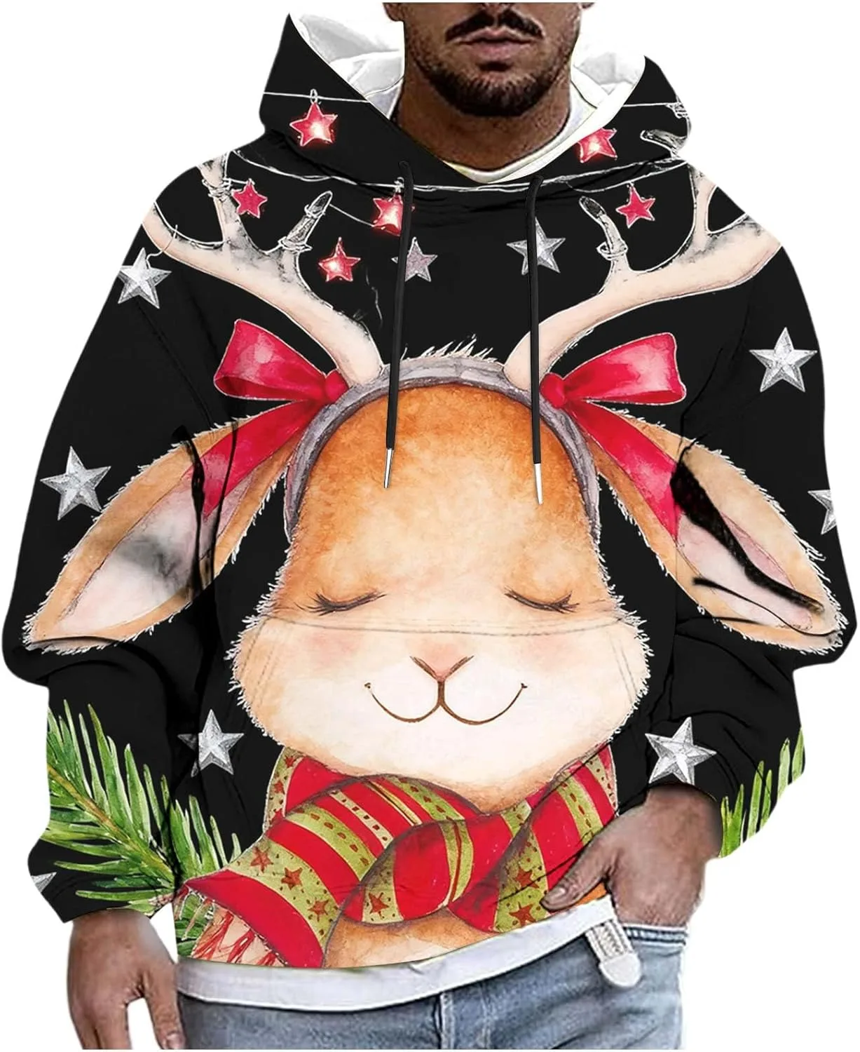 

Толстовка с принтом для мужчин, длинный рукав, праздничный дизайн