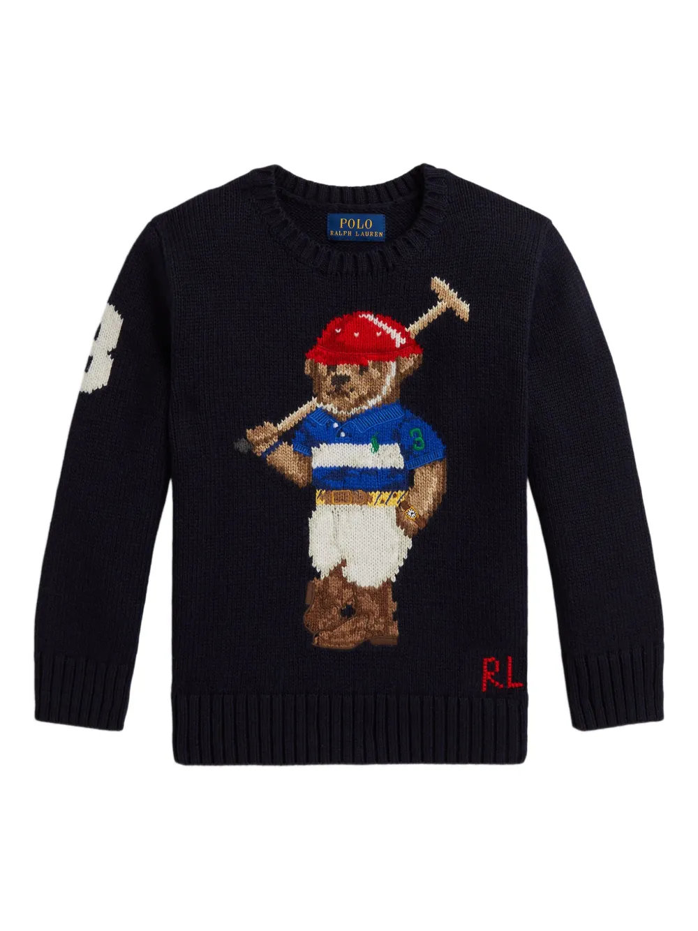 

Свитер Polo Bear вязки интарсия Polo Ralph Lauren Kids, синий