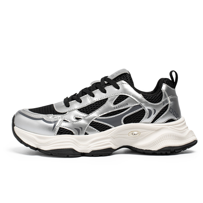 

JANECO Износостойкие дышащие низкие массивные кроссовки мужские Black Silver, цвет Black Silver