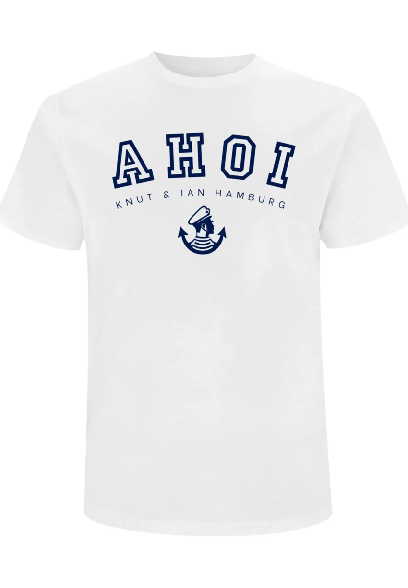 

F4NT4STIC Футболка "Ahoy Knut & Jan Hamburg", принт, белый