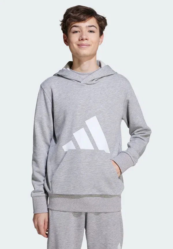 Толстовка с капюшоном Junior Adidas Performance, средне-серый меланж белый
