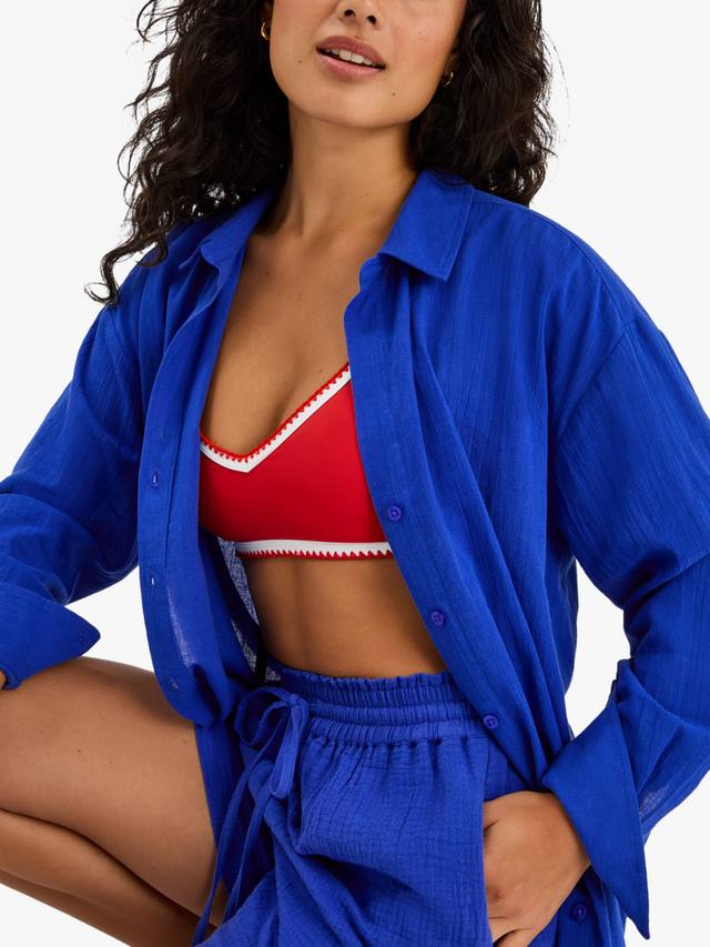 

Длинная пляжная рубашка с длинными рукавами Accessorize, Cobalt