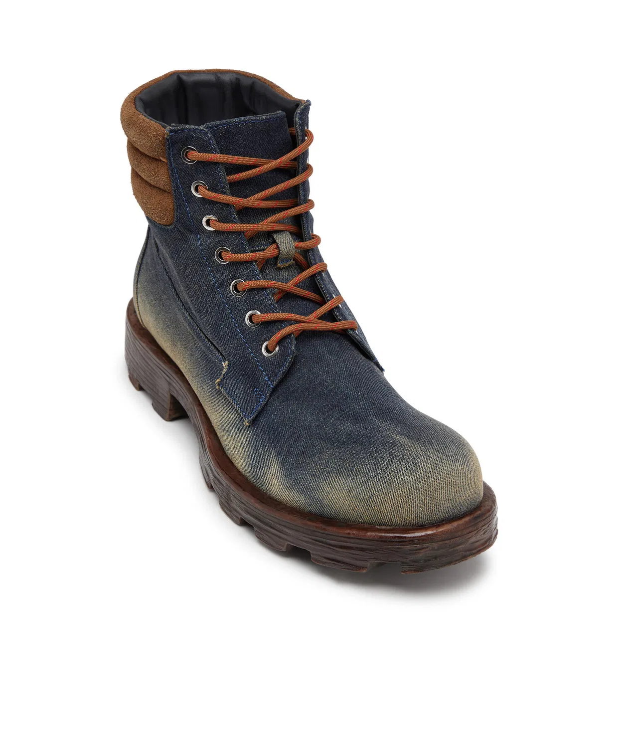 Ботинки мужские на шнуровке D-HAMMER LACE UP Diesel из денима и кожи, индиго — фото 4
