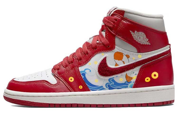 

Кроссовки Air JORDAN 1 Vintage Basketball Women's High-Top, красный/белый