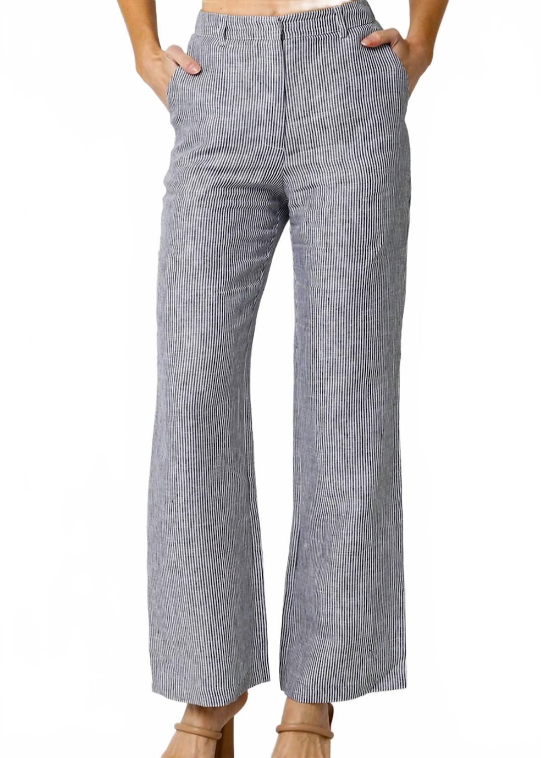 

Полосатые брюки «Персефона» в черно-бежевую полоску Olivaceous, Black/Beige Stripe