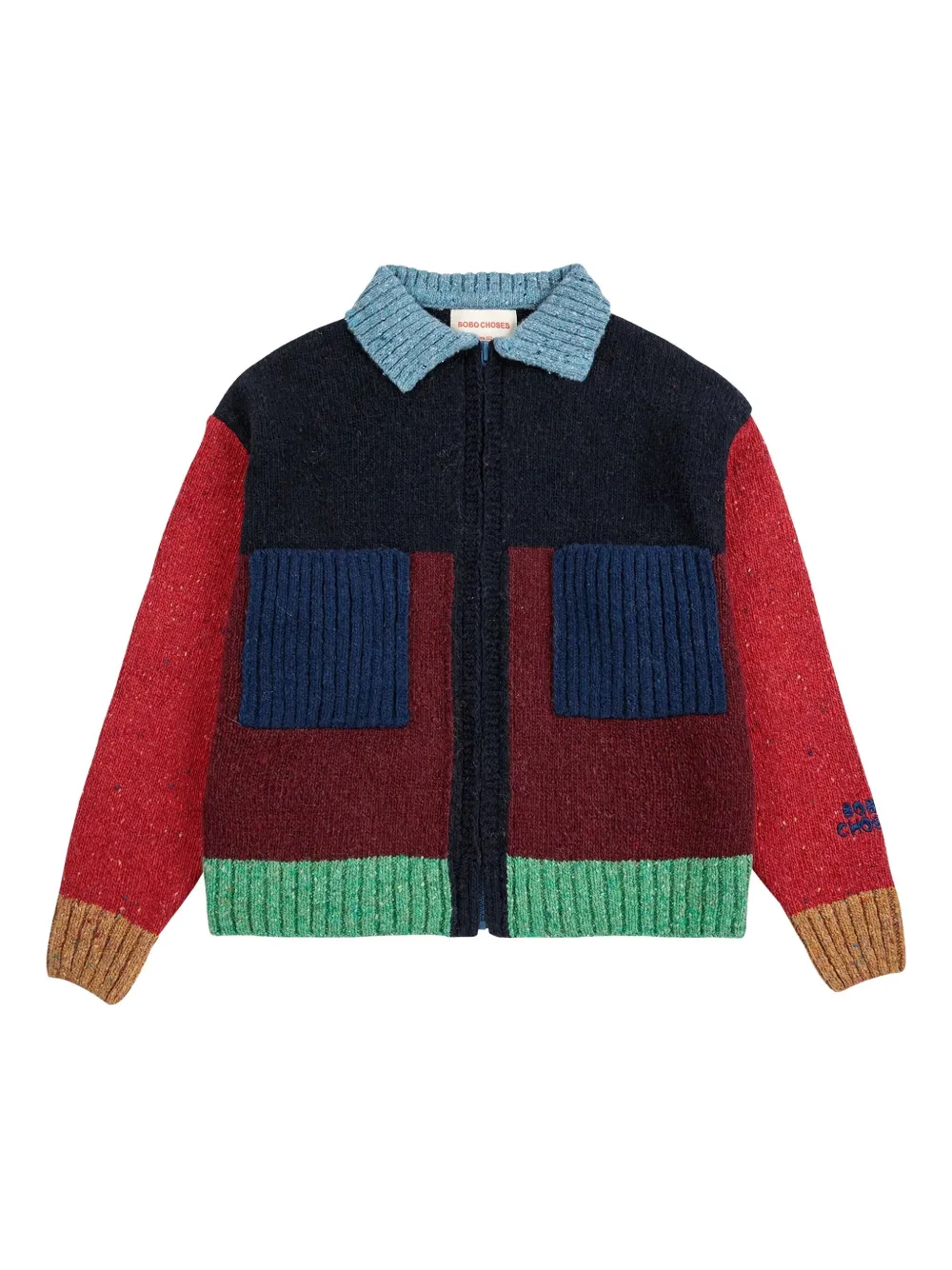 

Кардиган на молнии с цветными блоками Bobo Choses, красный