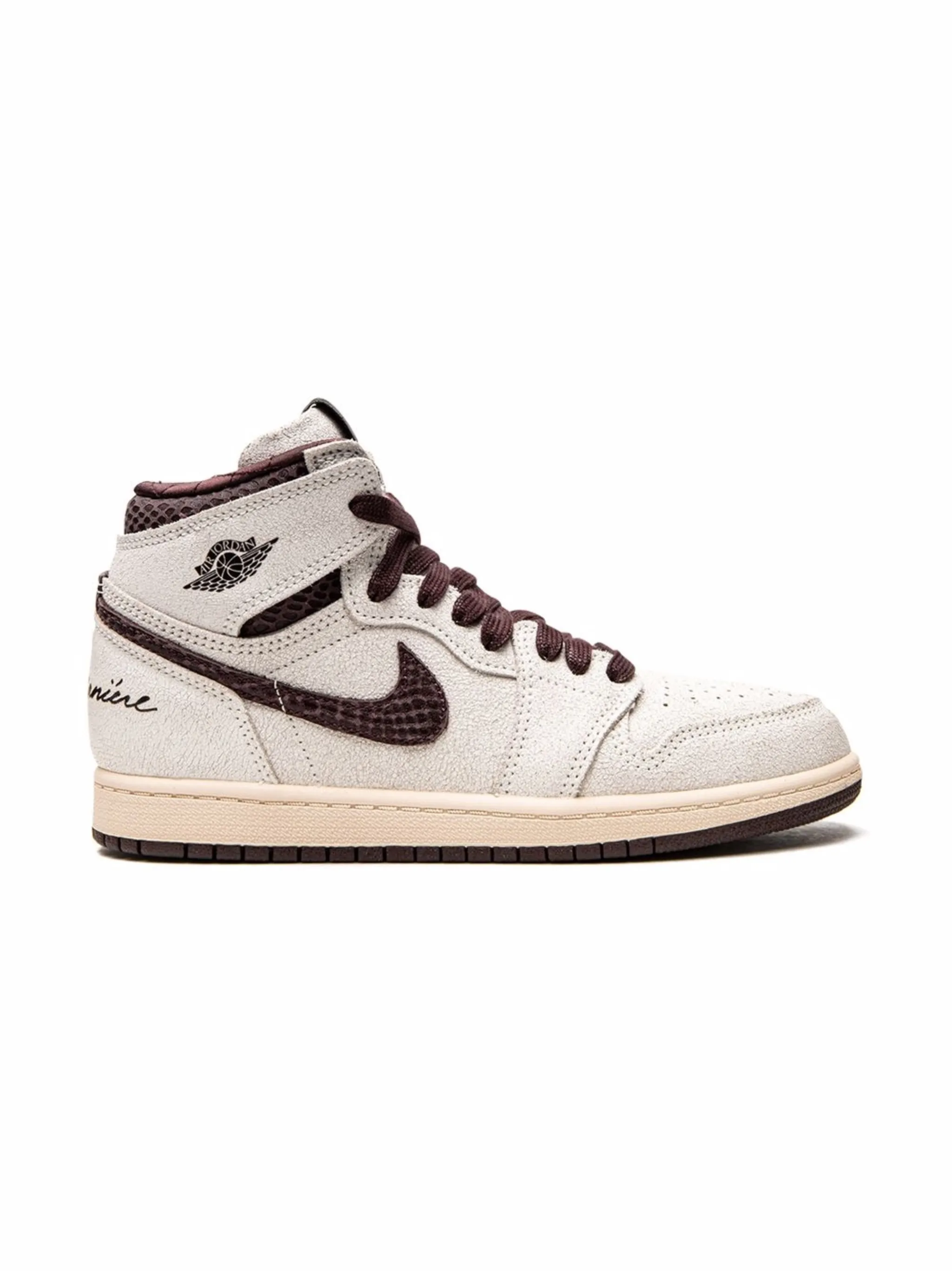Кроссовки Air Jordan 1 High OG Airness из коллаборации с A Ma Maniére Jordan Kids, белый — фото 2