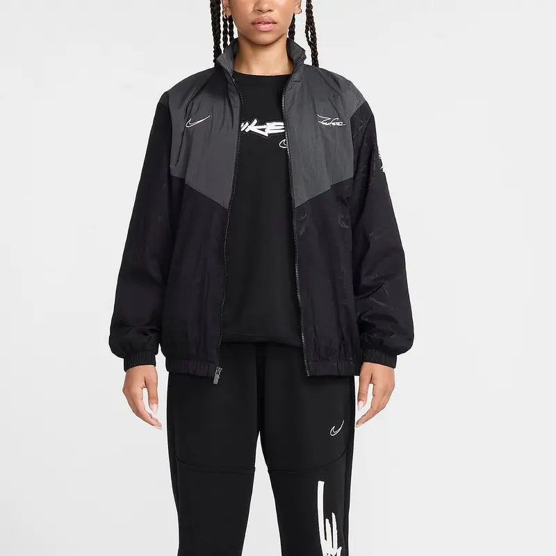 X Futura Женская куртка Breaking Windrunner, азиатские размеры Nike, черный — фото 4