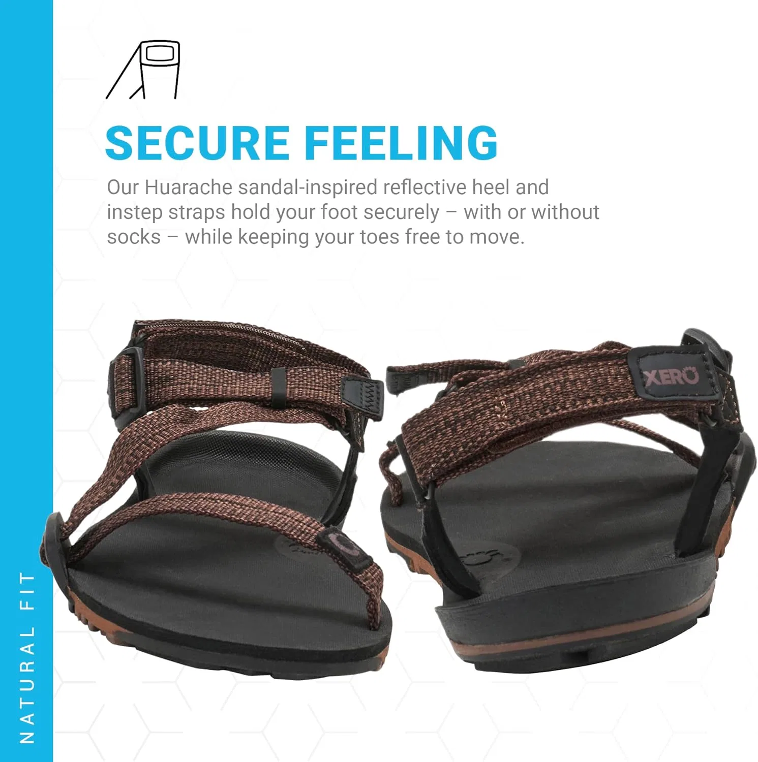 Сандалии босоногие для хайкинга Xero Shoes, мульти-коричневый — фото 4