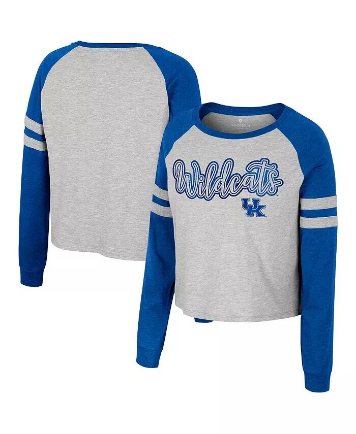 

Женская укороченная футболка цвета реглан с длинными рукавами Kentucky Wildcats I'm Gliding Here Colosseum