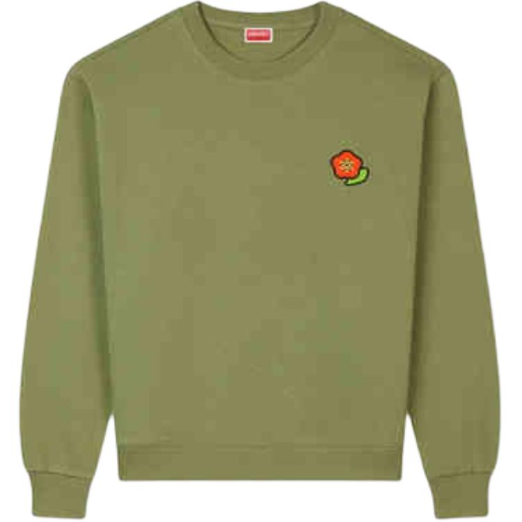 

Хлопковый свитер KENZO, серый/коричневый хаки