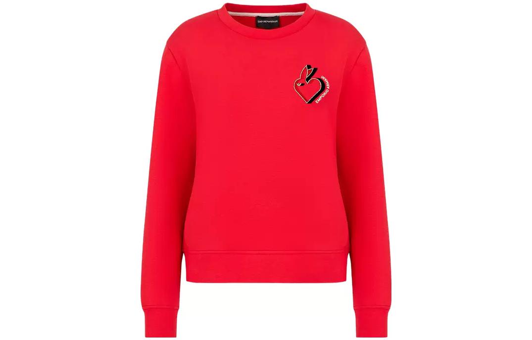 EMPORIO ARMANI Свитшот Year Of The Rabbit женский China Red — фото 3