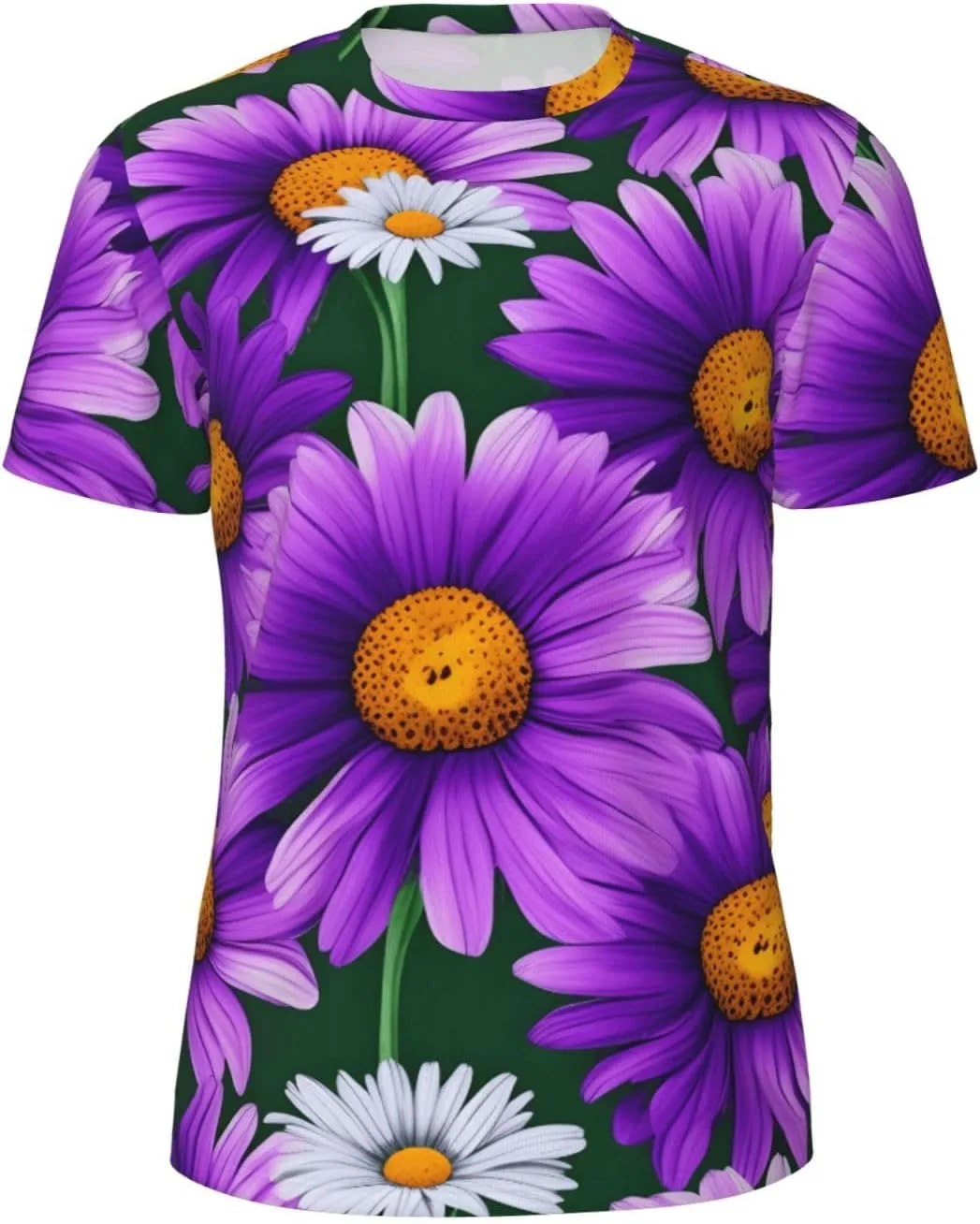 

Футболка мужская Purple Daisy Print, легкая, для бега YANYU