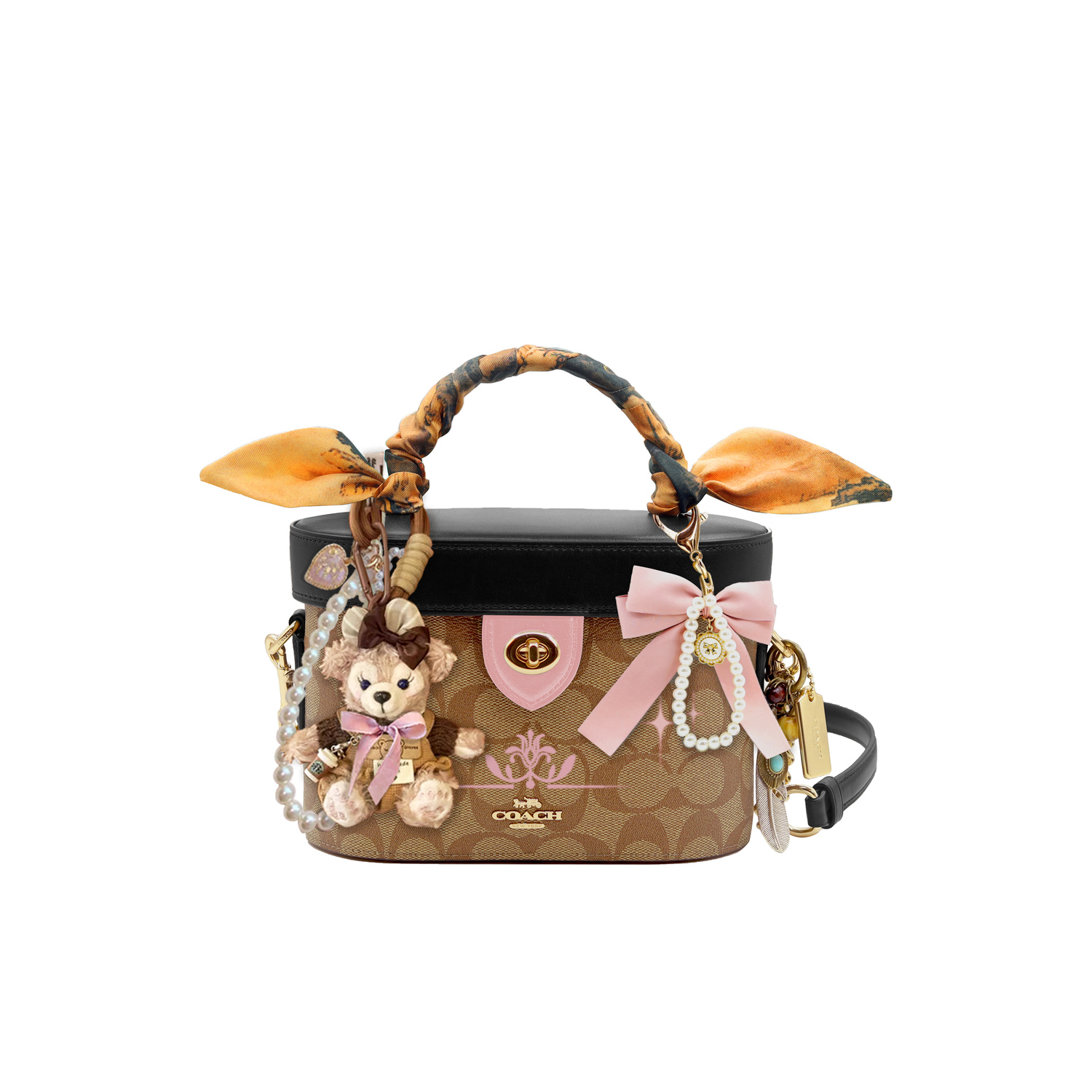 

COACH Кожаная сумка через плечо малая унисекс разноцветная, Soft Pudding