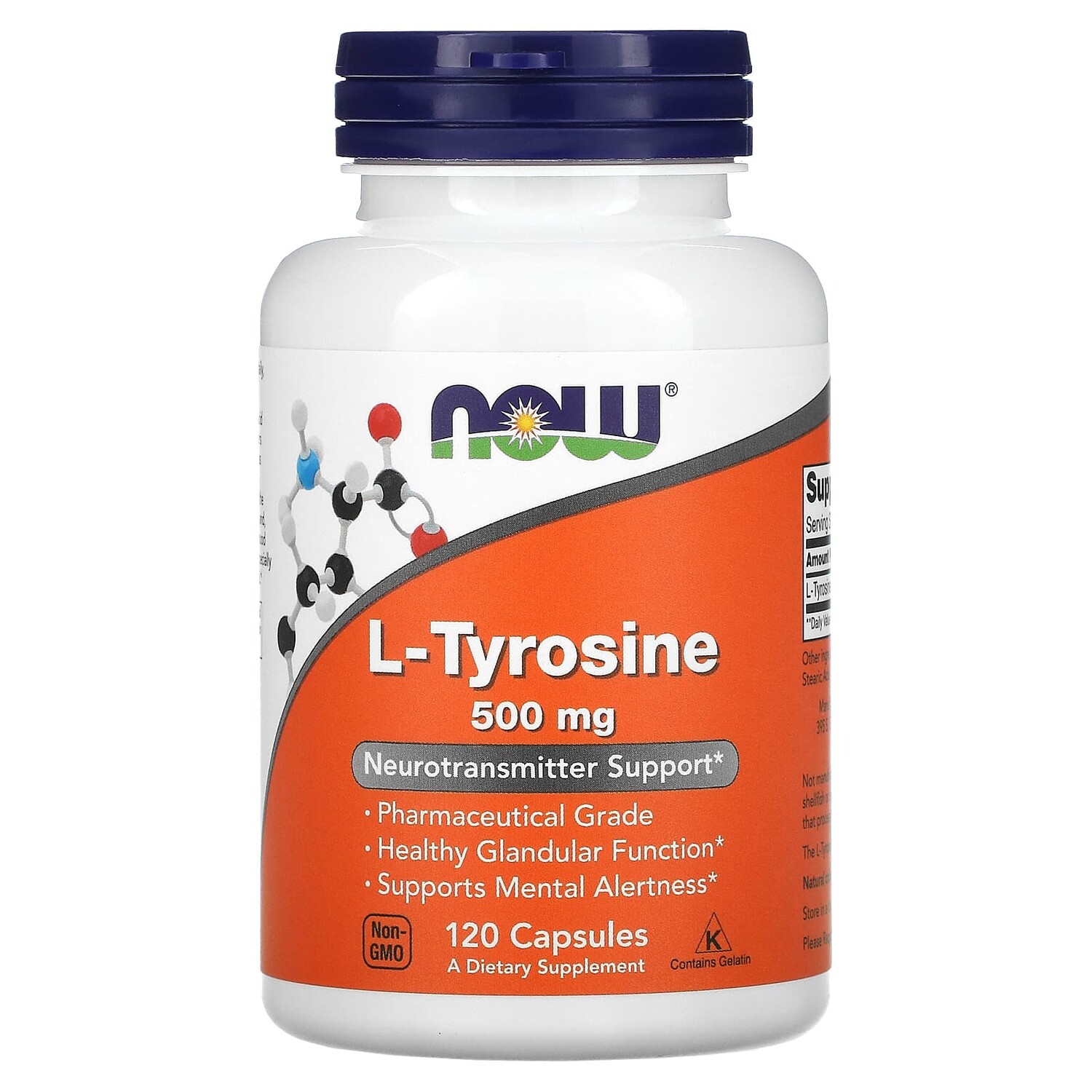 

Now Foods L-тирозин (L-Tyrosine) 500 мг 120 капсул